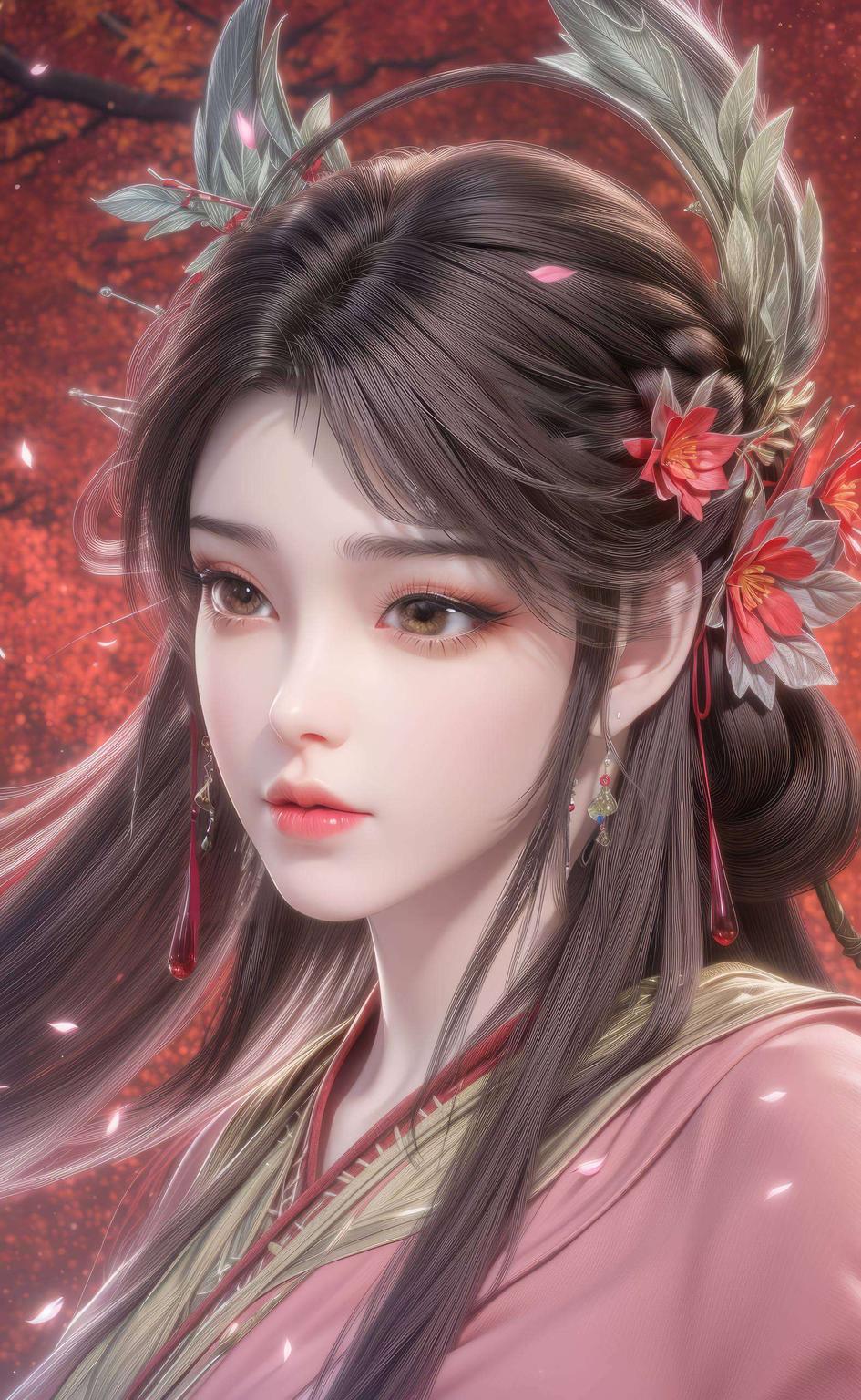 灵动的大眼简直让人心动！快来收藏这款美到爆表的火灵儿壁纸吧！