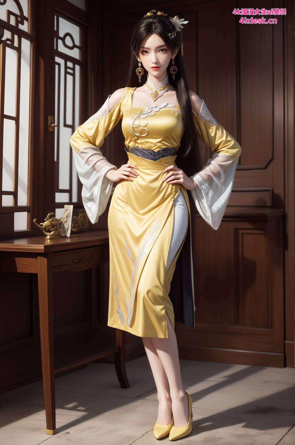金瓶儿灵动跃然屏上绿色清新