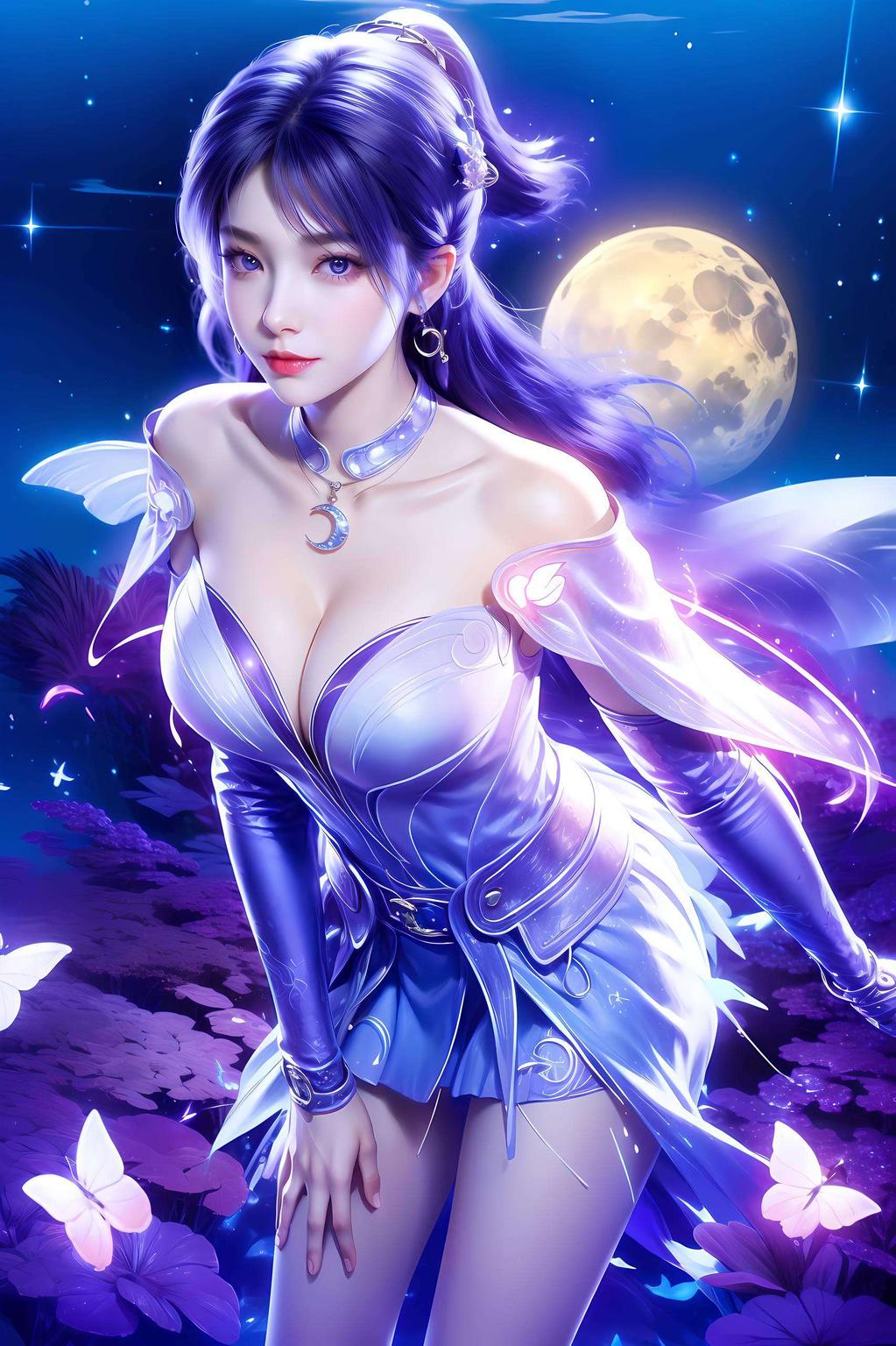 主角是我们美丽的壁纸姬——紫月清新的色彩搭配