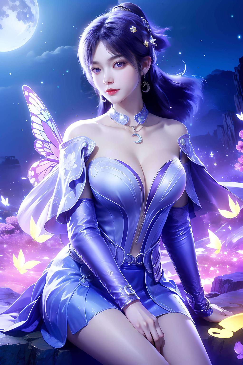 高清细腻这款姬紫月壁纸旗袍高清图