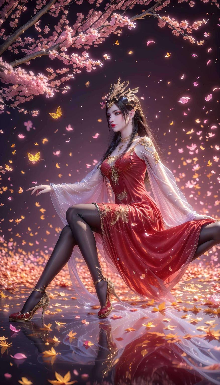 AI素材绽放电脑桌面！优雅蛇发美女美杜莎壁纸舞动光影