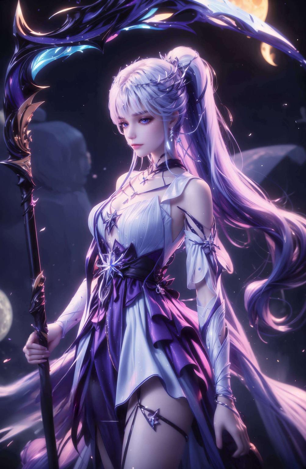 古风壁纸映眼前圣采儿挥刀破空